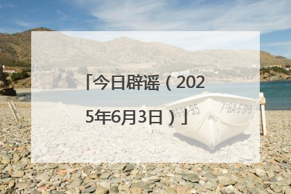 今日辟谣（2025年6月3日）