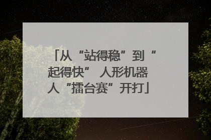 从“站得稳”到“起得快” 人形机器人“擂台赛”开打