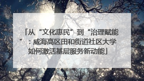 从“文化惠民”到“治理赋能”：威海高区田和街道社区大学如何激活基层服务新动能