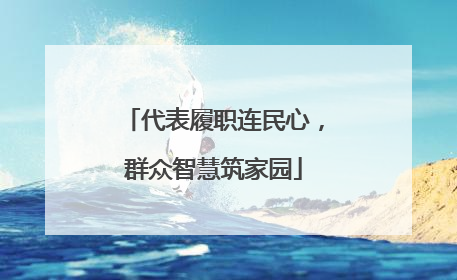 代表履职连民心，群众智慧筑家园