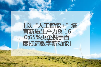 以“人工智能+”培育新质生产力& 160;65%央企携手百度打造数字新动能