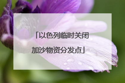 以色列临时关闭加沙物资分发点