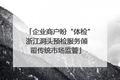 企业商户盼“体检” 浙江洞头预检服务颠覆传统市场监管