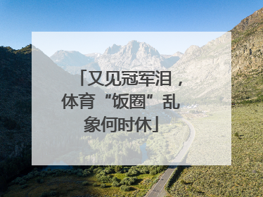 又见冠军泪，体育“饭圈”乱象何时休