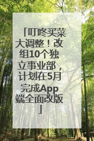 叮咚买菜大调整！改组10个独立事业部，计划在5月完成App端全面改版