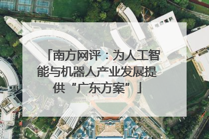 南方网评：为人工智能与机器人产业发展提供“广东方案”