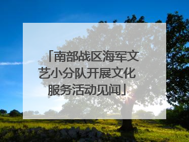 南部战区海军文艺小分队开展文化服务活动见闻