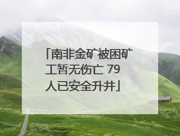 南非金矿被困矿工暂无伤亡 79人已安全升井
