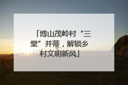 博山茂岭村“三堂”并蒂，解锁乡村文明新风