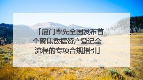 厦门率先全国发布首个聚焦数据资产登记全流程的专项合规指引