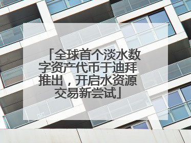 全球首个淡水数字资产代币于迪拜推出，开启水资源交易新尝试