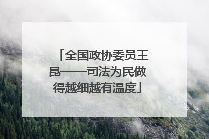 全国政协委员王昆——司法为民做得越细越有温度