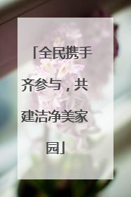 全民携手齐参与，共建洁净美家园