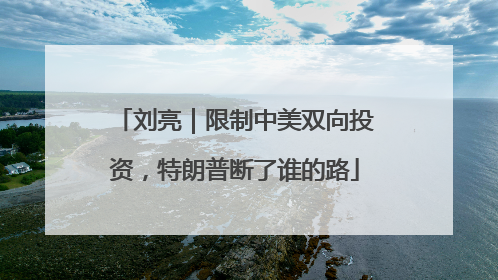 刘亮｜限制中美双向投资，特朗普断了谁的路
