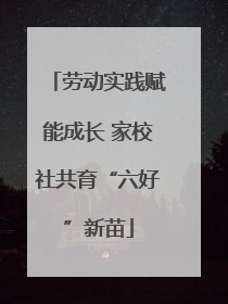 劳动实践赋能成长 家校社共育“六好”新苗