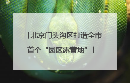 北京门头沟区打造全市首个“园区露营地”