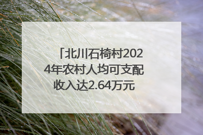 北川石椅村2024年农村人均可支配收入达2.64万元｜新闻发布最前线