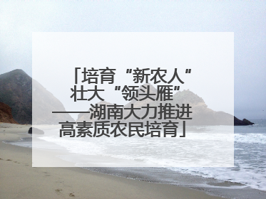培育“新农人” 壮大“领头雁”——湖南大力推进高素质农民培育