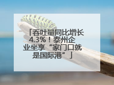 吞吐量同比增长4.3%！泰州企业坐享“家门口就是国际港”