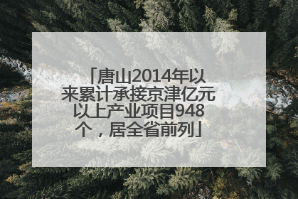唐山2014年以来累计承接京津亿元以上产业项目948个，居全省前列