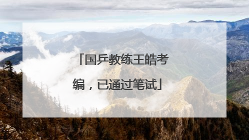 国乒教练王皓考编，已通过笔试