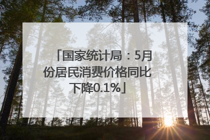 国家统计局：5月份居民消费价格同比下降0.1%