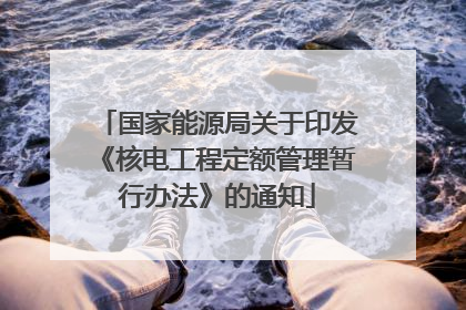 国家能源局关于印发《核电工程定额管理暂行办法》的通知
