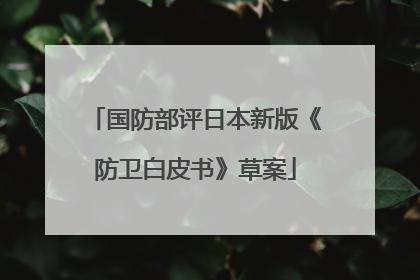 国防部评日本新版《防卫白皮书》草案