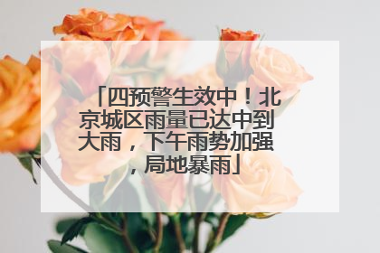 四预警生效中！北京城区雨量已达中到大雨，下午雨势加强，局地暴雨