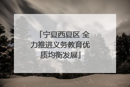 宁夏西夏区 全力推进义务教育优质均衡发展