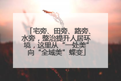 宅旁、田旁、路旁、水旁，整治提升人居环境，这里从“一处美”向“全域美”蝶变