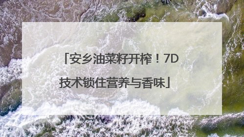 安乡油菜籽开榨！7D技术锁住营养与香味