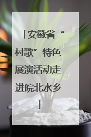 安徽省“村歌”特色展演活动走进皖北水乡