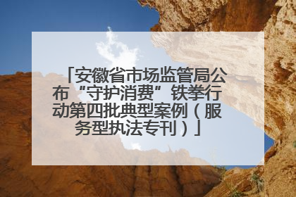 安徽省市场监管局公布“守护消费”铁拳行动第四批典型案例（服务型执法专刊）