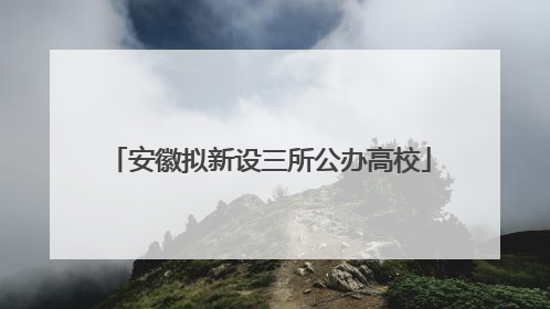 安徽拟新设三所公办高校