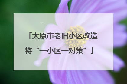 太原市老旧小区改造将“一小区一对策”