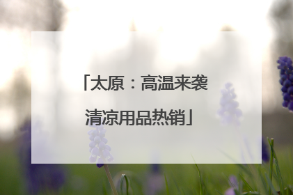 太原：高温来袭 清凉用品热销