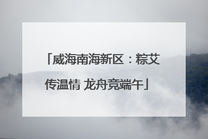 威海南海新区：粽艾传温情 龙舟竞端午
