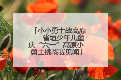 小小勇士战高原——省垣少年儿童庆“六一”高原小勇士挑战赛见闻