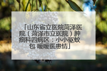 山东省立医院菏泽医院（菏泽市立医院）肿瘤科四病区：小小驱蚊包 暖暖医患情