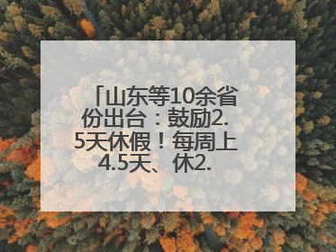 山东等10余省份出台：鼓励2.5天休假！每周上4.5天、休2.5天，可行吗？