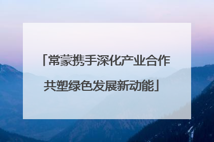 常蒙携手深化产业合作 共塑绿色发展新动能