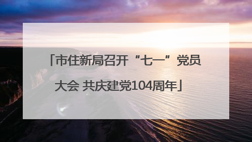 市住新局召开“七一”党员大会 共庆建党104周年