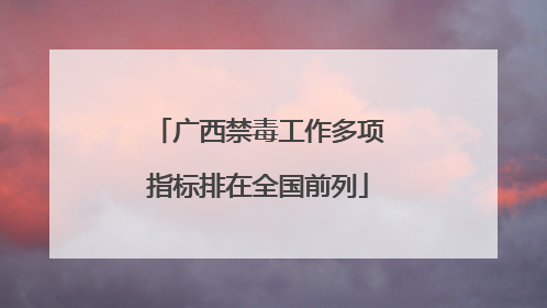 广西禁毒工作多项指标排在全国前列