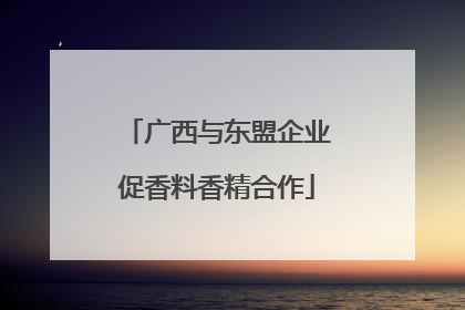 广西与东盟企业促香料香精合作