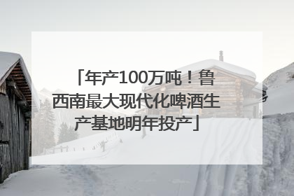 年产100万吨！鲁西南最大现代化啤酒生产基地明年投产