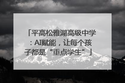 平高松雅湖高级中学:AI赋能,让每个孩子都是“重点学生”