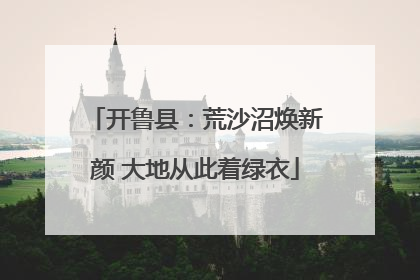 开鲁县：荒沙沼焕新颜 大地从此着绿衣