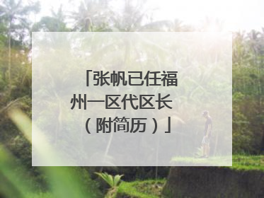 张帆已任福州一区代区长（附简历）