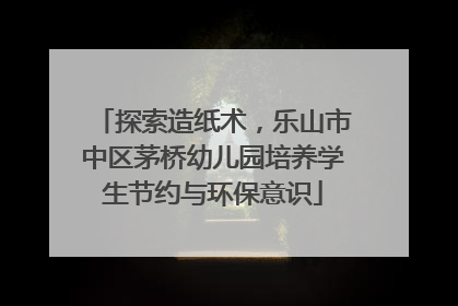 探索造纸术，乐山市中区茅桥幼儿园培养学生节约与环保意识